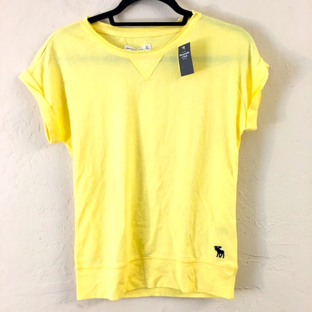 Abercrombie & Fitch Short Sleeve T-shirt XS Yellow Modal Cotton Super Soft NEW